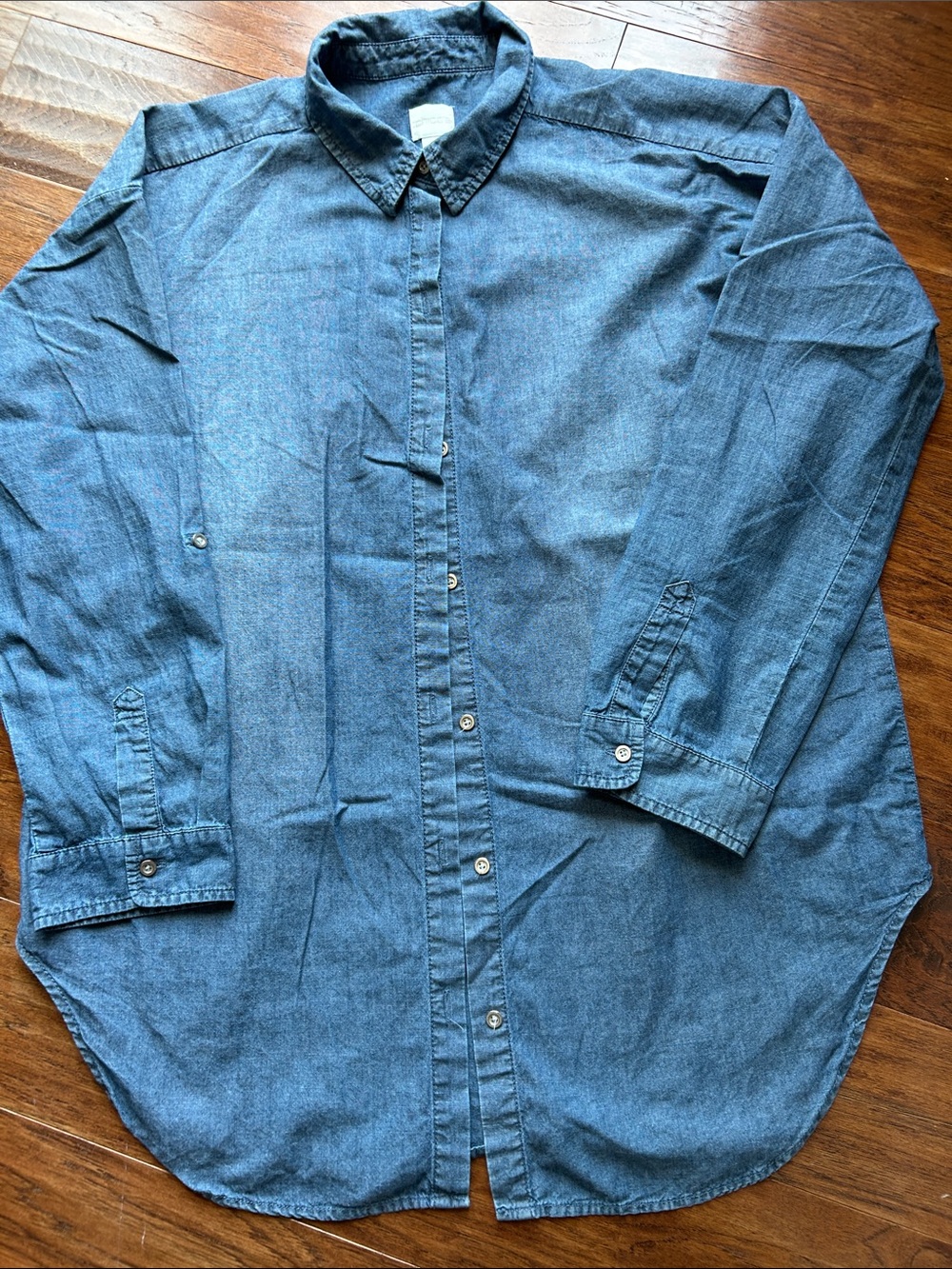 Chico's Women’s Denim Button-Down Shirt - Blue